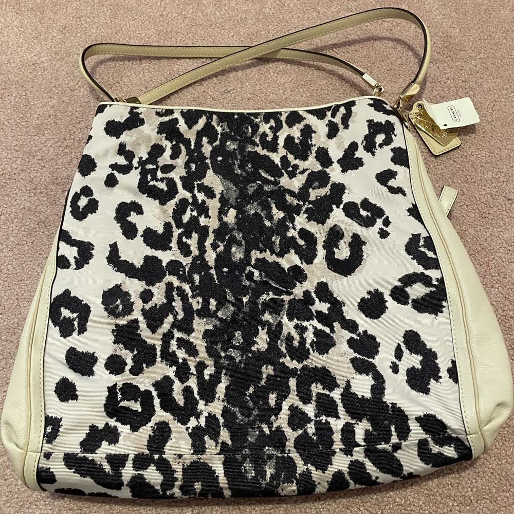 Authentic Coach Leopard Print Shoulder Bag